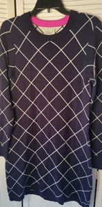 ELIZA J SZS NAVY BLUE AND WHITE SWEATER DRESS